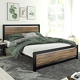 Ліжко двоспальне "Глорія" з натурального дерева та металу, фото 3