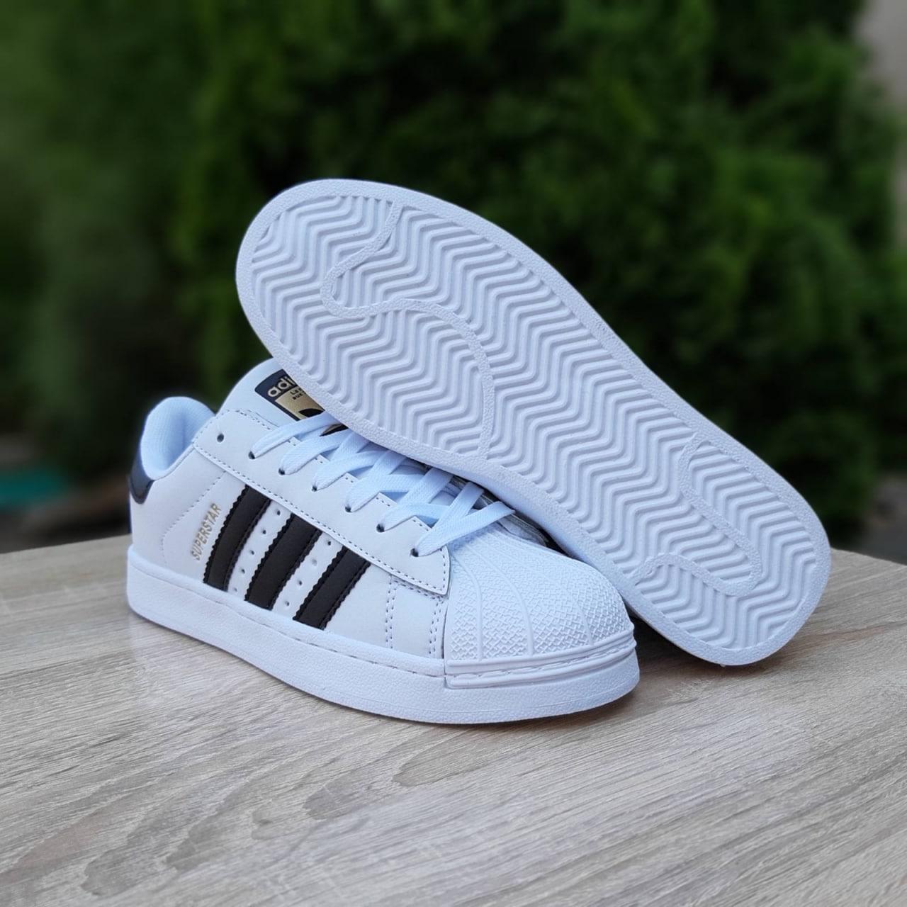 Кроссовки Adidas Superstar белые кожаные кеды Адидас Суперстар мужские ...