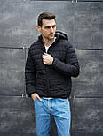 Куртка чоловіча осінь-весна демісезонна Туреччина чорна весняна. Живе фото, фото 5