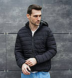 Куртка чоловіча осінь-весна демісезонна Туреччина чорна весняна. Живе фото, фото 2