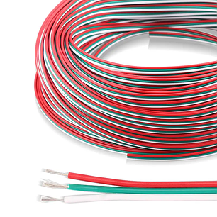 Дріт (кабель плоский) 3-жильний 0,32 мм AWG 22 для SPI адресний smart RGB стрічки WIRE-3X032-22AWG 021003, фото 2