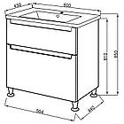 Тумба ЮВВІС для ванної кімнати 60 см біла підлогова ЕЛЬБА з умивальником КОМО, фото 3