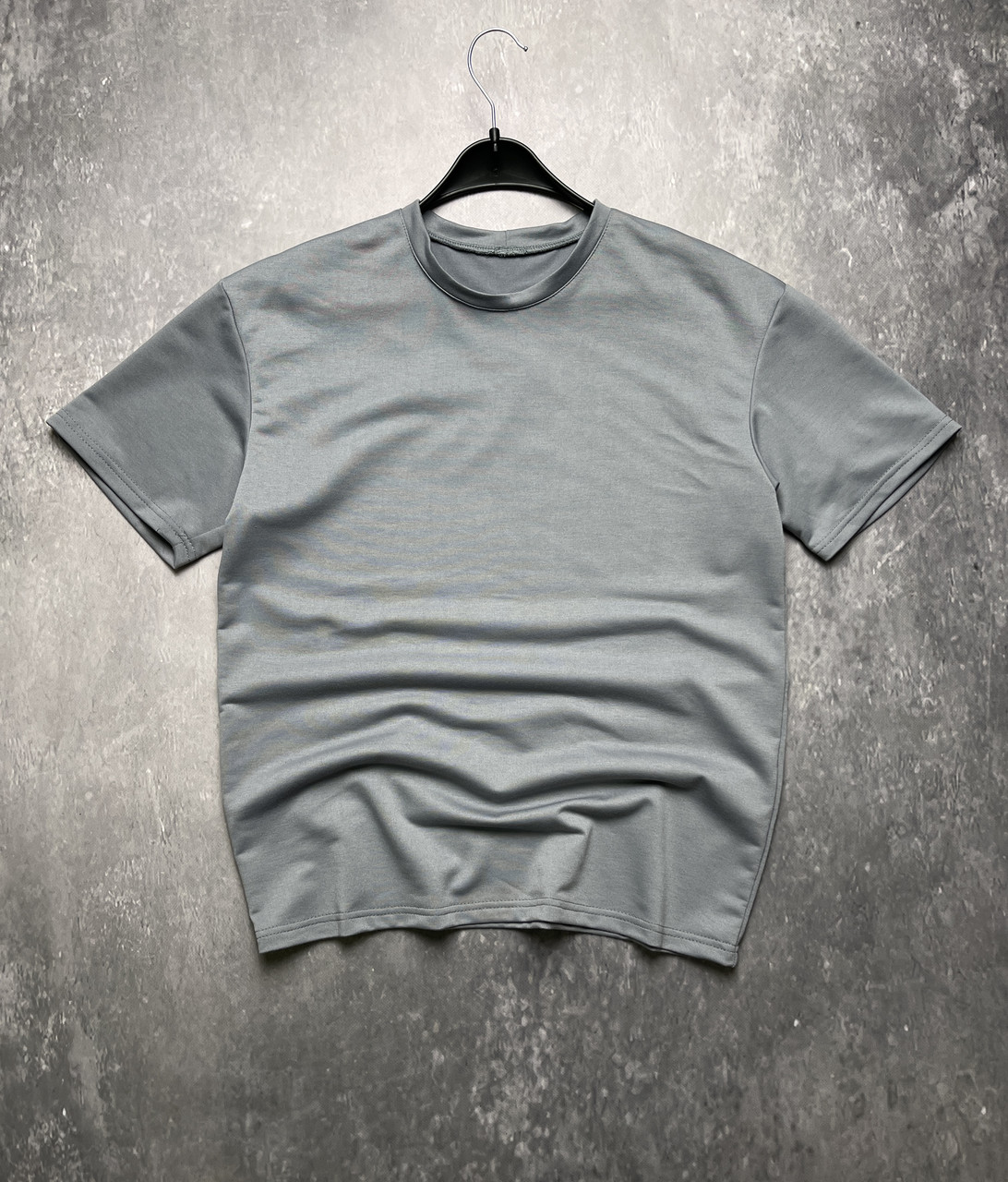 Чоловіча футболка ОВЕРСАЙЗ сіра Loud повсякденна подовжена з круглим вирізом на літо, фото 1