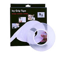 Многоразовая крепежная лента гелиевая на любые поверхности Ivy Grip Tape 5 м прозрачная