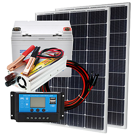 2,1 кВт автономна сонячна станція Резерв-400 компакт із інвертором 2100Вт чистий синус АКБ 100Ач-2шт