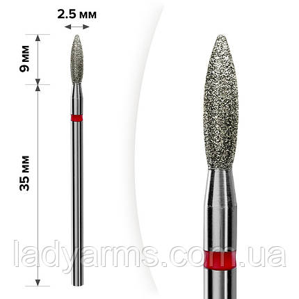 М-29 Алмазна насадка Полум'я Red 2,5*9, фото 2