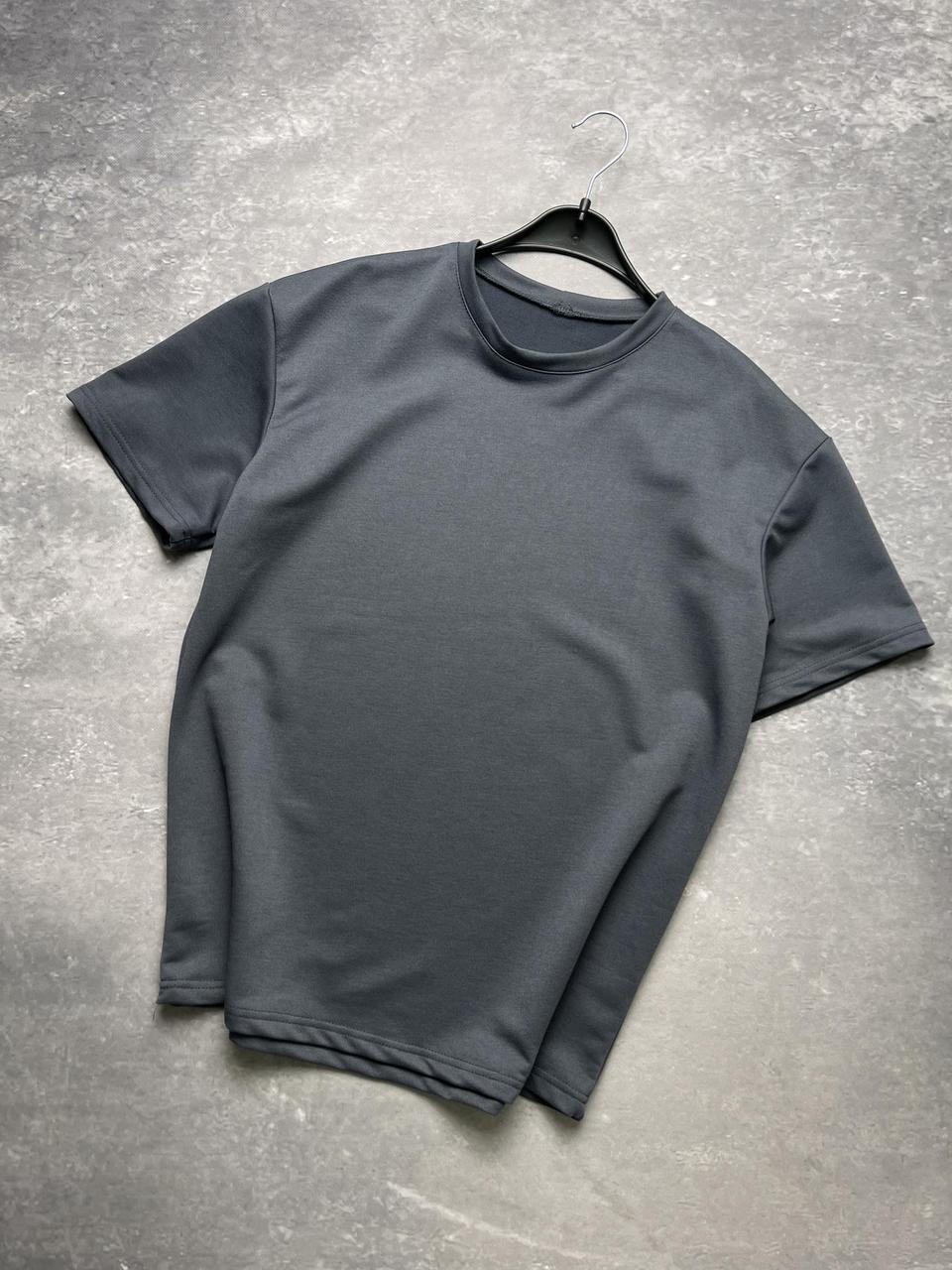 Чоловіча футболка ОВЕРСАЙЗ графіт Loud повсякденна подовжена з круглим вирізом на літо, фото 1