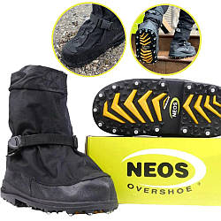 Утеплені зимові бахіли NEOS з шипованою підошвою Розмір S, Чорні / Непромокальні бахіли / Армійське взуття
