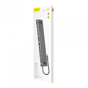 USB-хаб Baseus Enjoyment Type-C (PD/HDMI*2/VGA/RJ45/SD/TF/USB*3/Adapter) (Уценка, мятая упаковка), фото 4