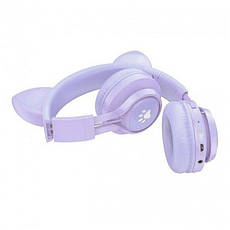 Навушники Bluetooth Hoco W39 Cat ear kids BT ( обмежена гучність 85 дБ ) Blue ( Уцінка, розкрита уп, фото 4