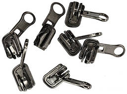 Бігунки для блискавки Спіраль перекидні (Тип 5) темний нікель