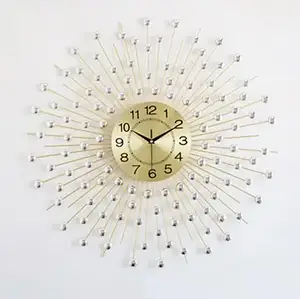 Настінний годинник (60 см) безшумний великий красивий "Сонце" [Метал] Najlepsi Cas (Чехія)