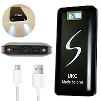 Power Bank 30000mAh UKC 2 USB + фонарик | Повербанк | Внешний аккумулятор | Портативная зарядка, Gp, Хорошее