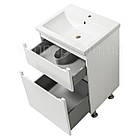 Тумба ЮВВІС для ванної кімнати 60 см біла підлогова ЕЛЬБА з умивальником КОМО, фото 2