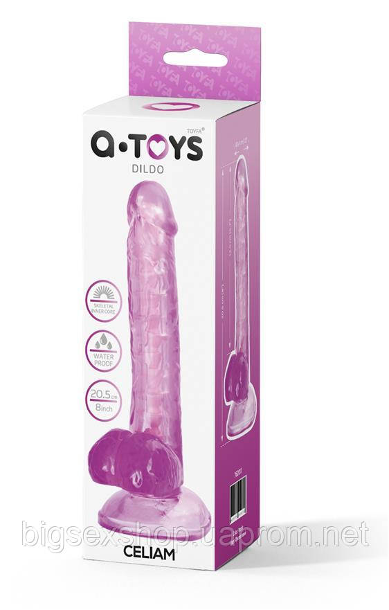 Фалоімітатор - Realistic dildo A-Toys by TOYFA Celiam, TPE, purple, 20.5 cm