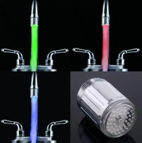 Насадка на кран аератор економець води з підсвіткою 3 кольори Led Faucet Light (322075)