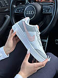 Жіночі кросівки Nike Air Force 1 Shadow демісезонні весна-осінь низькі (білі з сірим). Живе фото, фото 8