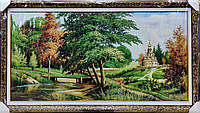 Картина гобелен "Зелене дерево біля річки" 120*60см KG204