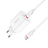 МЗП Borofone BA21A Long journey QC3.0 3A (1USB-A) + кабель USB to Type-C, фото 4