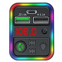 FM-трансмиттер модулятор CAR F18 RGB 12-24V Wireless car kit 2 USB, GS2, хорошего качества, Автомобильная