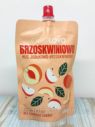 Фруктовий мус без цукру OwoLovo JABŁKOWO-BRZOSKWINIOWY 200 г