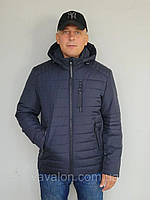 Мужская демисезонная куртка с капюшоном, размеры 48-58, ТМ Vavalon, арт. 201 navy