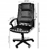 Комп'ютерне офісне крісло з еко шкіри Malatec 8982 чорне, фото 4