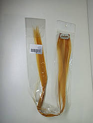 Прядки волосся на кліпсах канекалон, 45-50 см, для нарощування та зачісок рижий