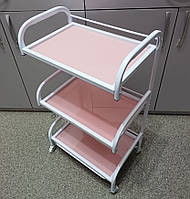 Візок перукарський скляний металевий на три полиці DY-3