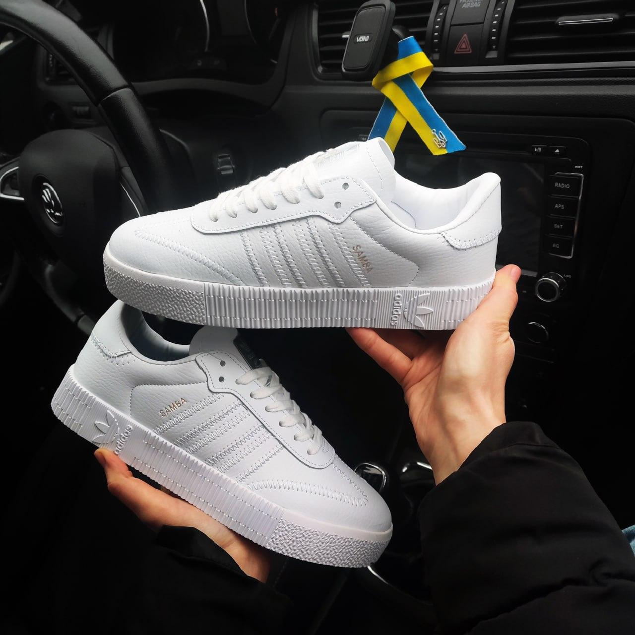 Купить Женские кроссовки Adidas Samba White Обувь Адидас Самбо белые ...