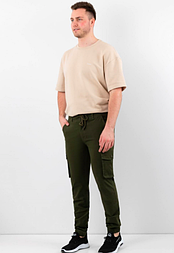 Стильні чоловічі джинси батал, колір хакі, розмір 29-38