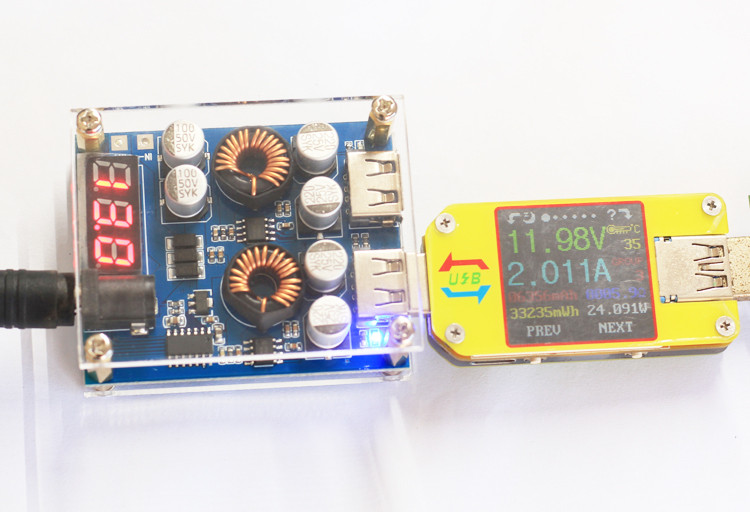 DC-DC понижающий преобразователь, Зарядка, 8-32V /2 x USB 5V/9V/12V (2682) - фото 4 - id-p1806529126