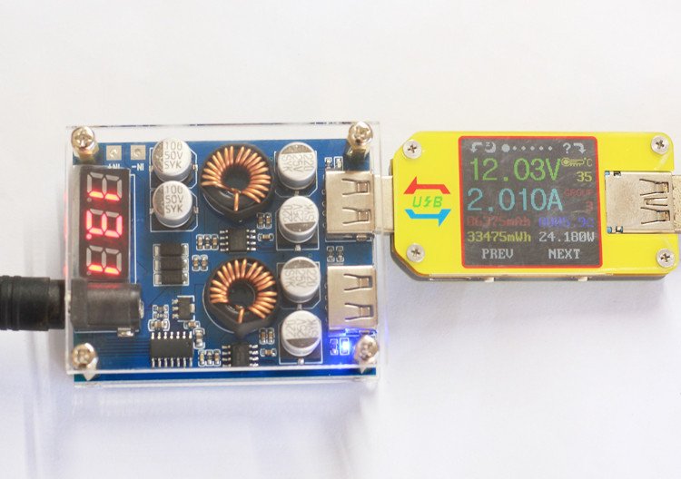 DC-DC понижающий преобразователь, Зарядка, 8-32V /2 x USB 5V/9V/12V (2682) - фото 8 - id-p1806529126