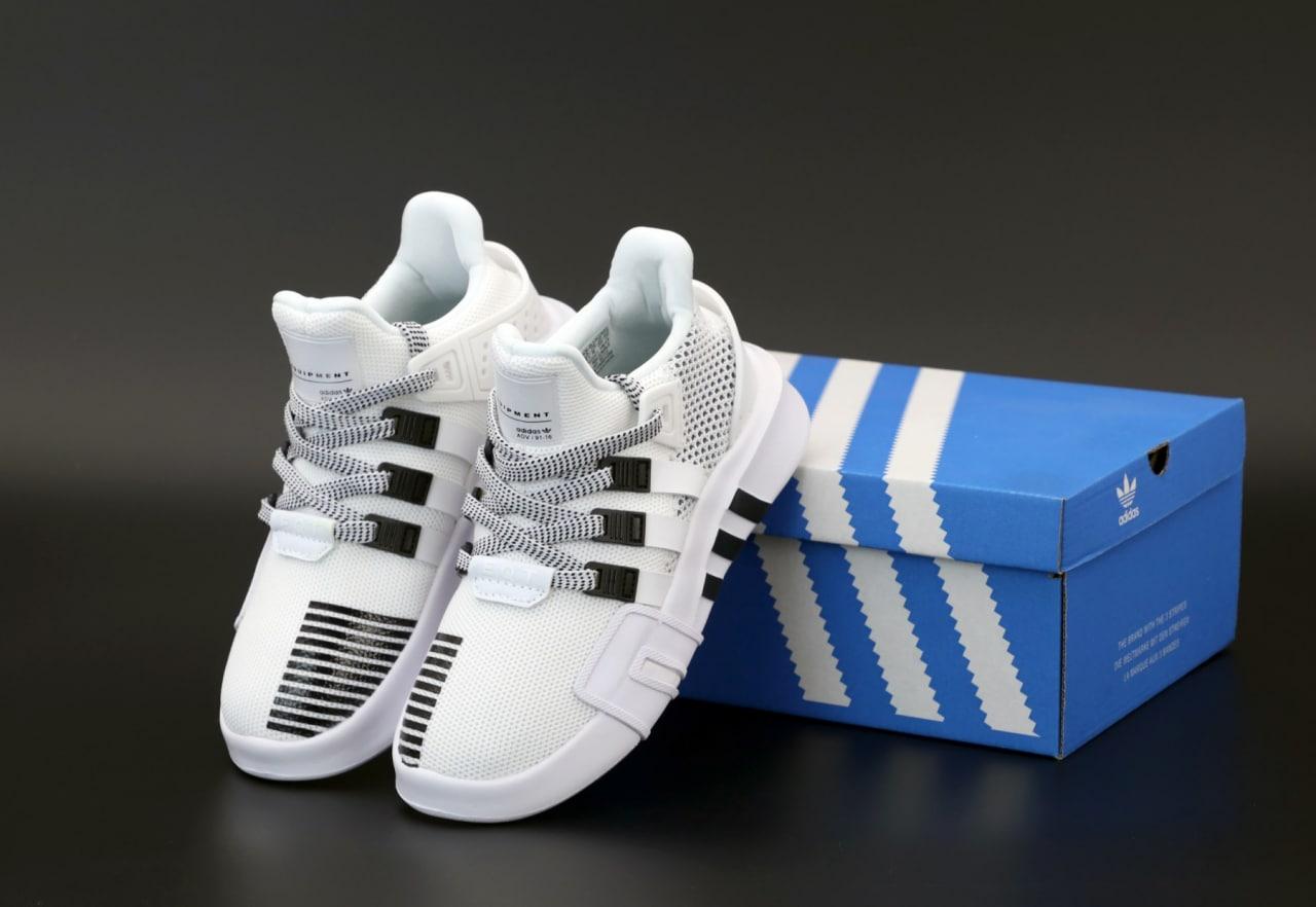 Кросівки чоловічі Adidas EQT ADV білі з чорним текстильні стильні весна літо В'єтнам