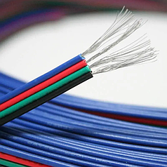 Дріт (кабель плоский) 4-жильний 0,32 мм AWG 22 для RGB стрічки 000714