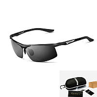 Мужские солнцезащитные очки с поляризацией, для вождения, Veithdia, black