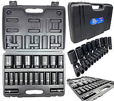 Набір ударних голівок 20 шт. 1/2″ 10-38 мм. LEX LXIS20E