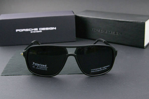Окуляри чоловічі сонцезахисні Porsche Design поляризаційні (арт. P5573) чорна матова оправа, фото 3