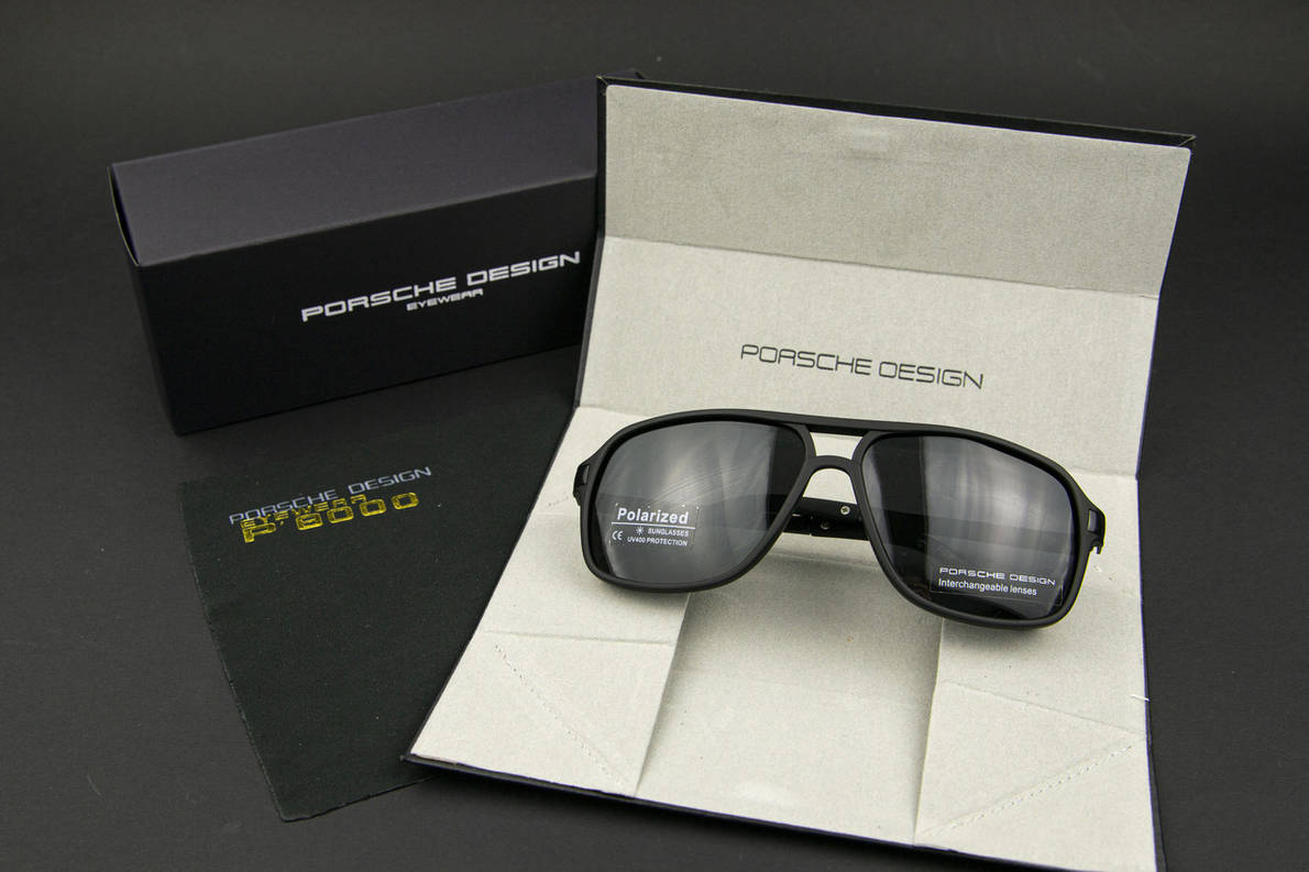 Окуляри чоловічі сонцезахисні Porsche Design поляризаційні (арт. P5573) чорна матова оправа, фото 1
