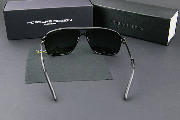 Окуляри чоловічі сонцезахисні Porsche Design поляризаційні (арт. P5573) чорна глянсова оправа, фото 4