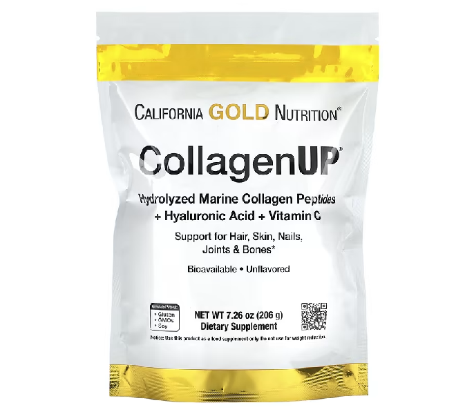 California Gold Nutrition CollagenUP Marine Hydrolyzed Collagen + Hyaluronic Acid + Vitamin C 206 g