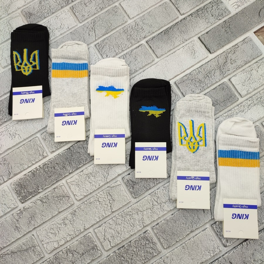 Шкарпетки чоловічі високі весна/осінь р.40-45 патріотичні асорті KING ДУКАТ 30037630, фото 1