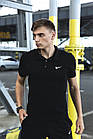 Чоловіча футболка Поло Nike чорна бавовняна літня  ⁇  Теніска Найк спортивна на літо, фото 2