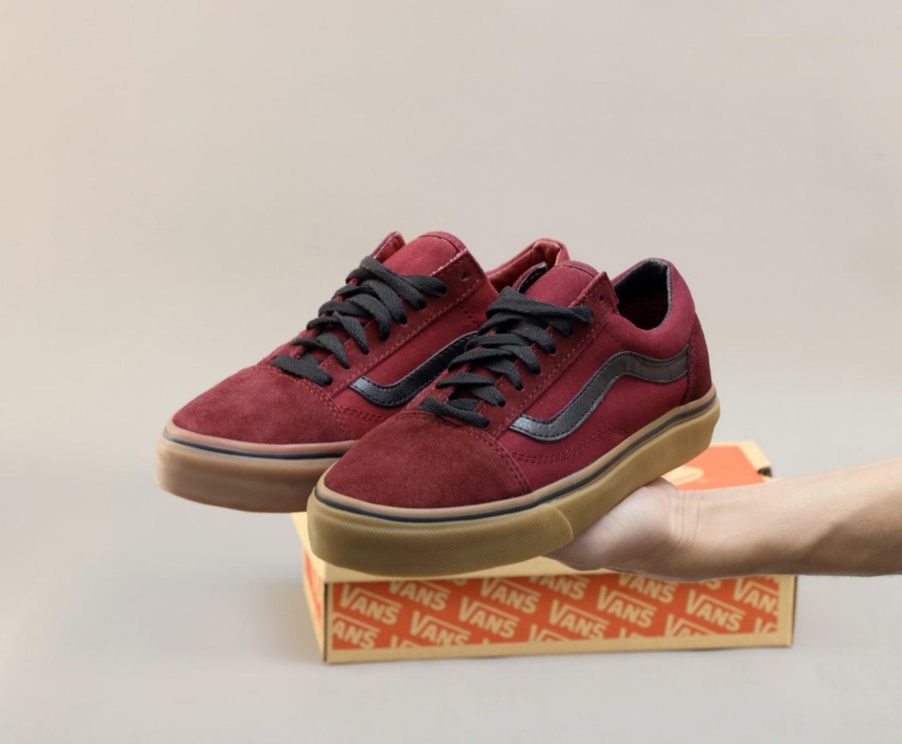 Чоловічі бордові Кеди Vans Old Skool