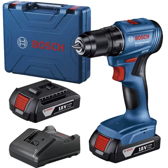Акумуляторний дриль-шуруповерт Bosch GSR 185-LI Professional (18 В, 2х2 А*год, 50 Н*м)