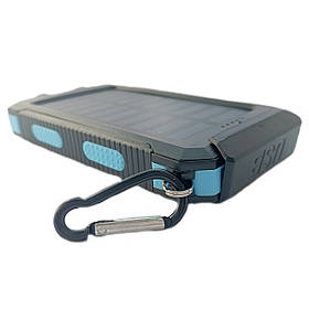Power Bank Solar 20000 mAh із сонячною панеллю та ліхтариком (Black) | Портативний зарядний пристрій