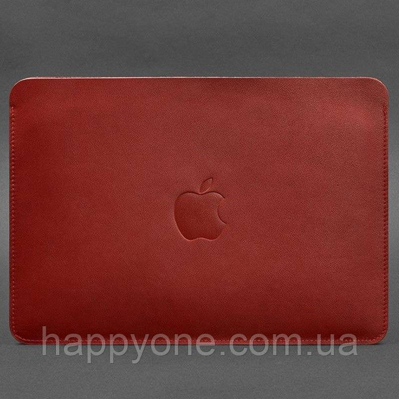 Шкіряний чохол для Macbook 13 (червоний) вхід зверху, шкіра Krast
