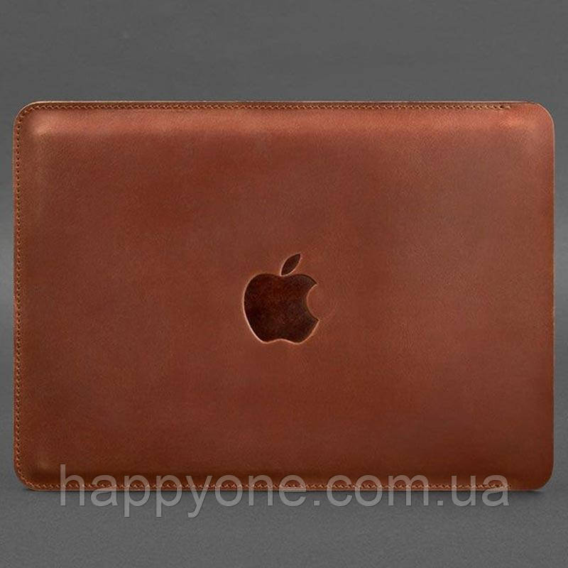 Шкіряний чохол для Macbook 15-16 (світло-коричневий) вхід збоку
