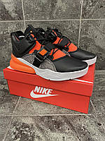 Кроссовки мужские Nike Air Max 270 (черные) кожаные текстиль весна, Кроссовки Найк кожа ткань нейлон A608-2