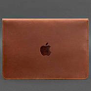 Шкіряний чохол-конверт на магнітах для Macbook 13 (світло-коричневий), фото 3